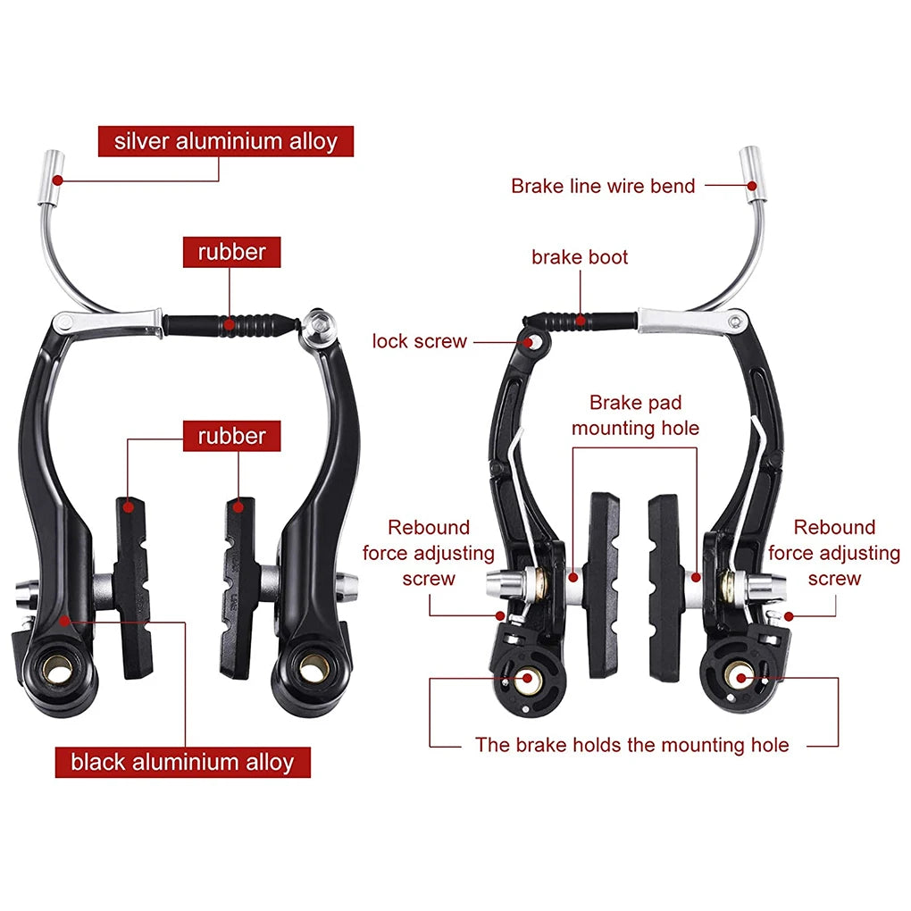 6 Pieces/Kit Mountain Bicycle V Brake Portable Detachable Adjustable Outdoor Sport Replacement Parts Component