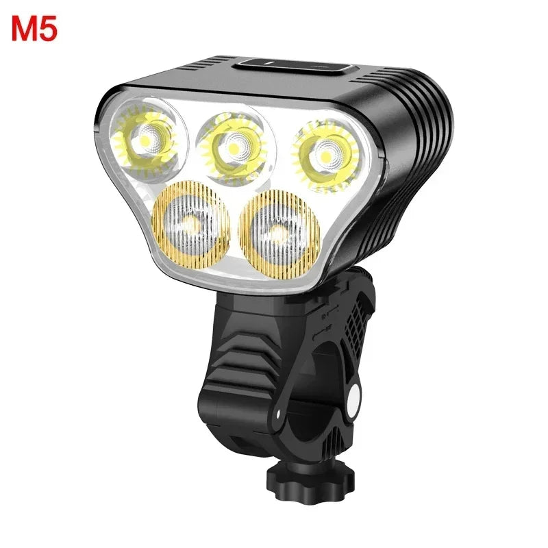 Super Bright Bicycle Headlight 5000 Lumens 20000mAh Aluminum Bicycle Light Front Back Rear Taillight MTB Bike Light Flashlight