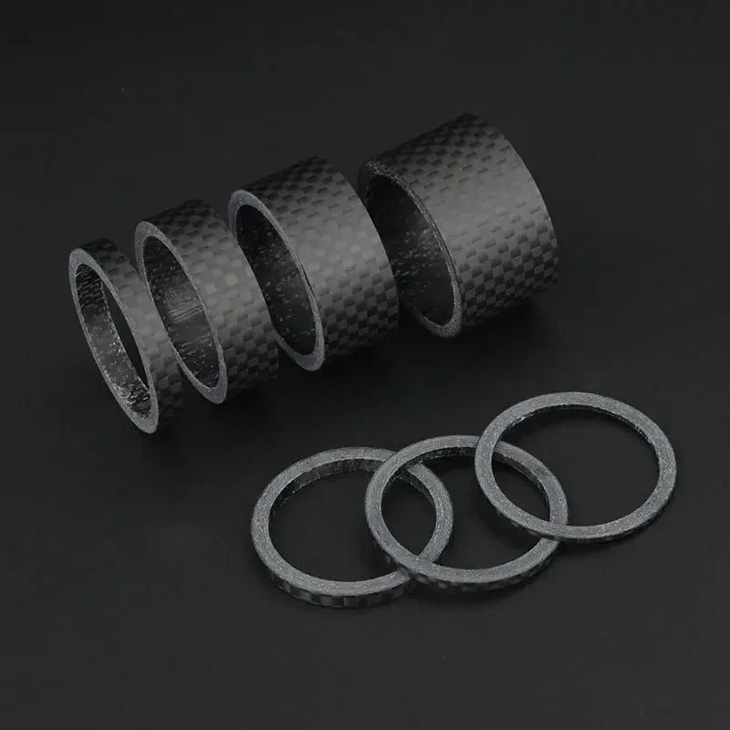 Bicycle Carbon Fiber Spacers for 1-1/8" 28.6mm Fork Headset Handlebar Stem Rise up Height Adjust Washers 3K Matte Rings