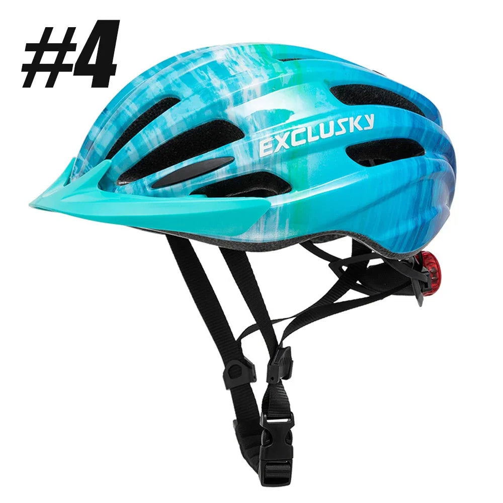 Kids Bike Helmet with Light, Adjustable Skate Scooter Cycling Helmet 50-57cm,Multi-Sport Youth Childrens Bicycle Helmet Age 5-14