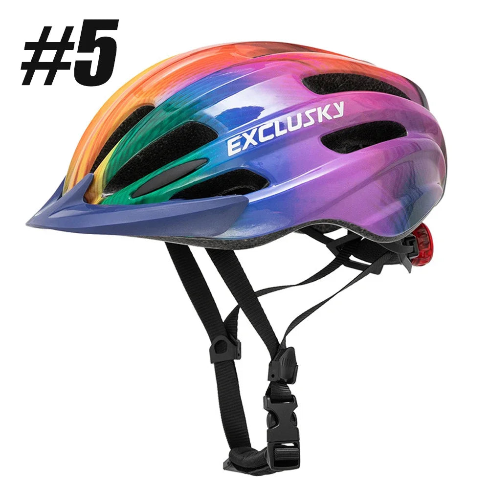 Kids Bike Helmet with Light, Adjustable Skate Scooter Cycling Helmet 50-57cm,Multi-Sport Youth Childrens Bicycle Helmet Age 5-14